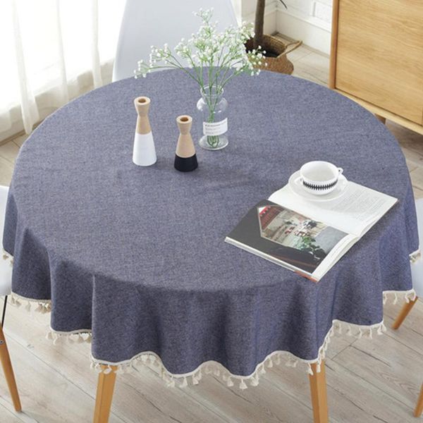 

table cloth tablecloth tassel decor party dinning home decoration round plain simple