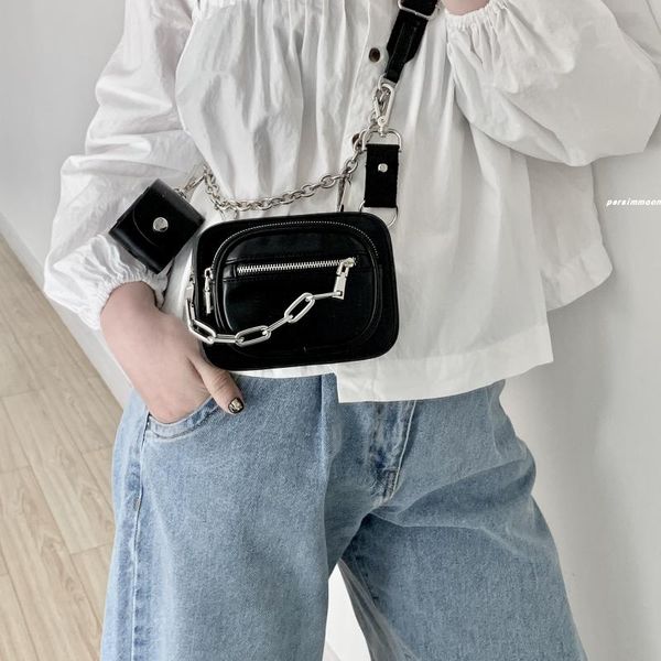 

shoulder bags women mini black crossbody bag pu leather chain designer messenger casual sport handbags female travel purses