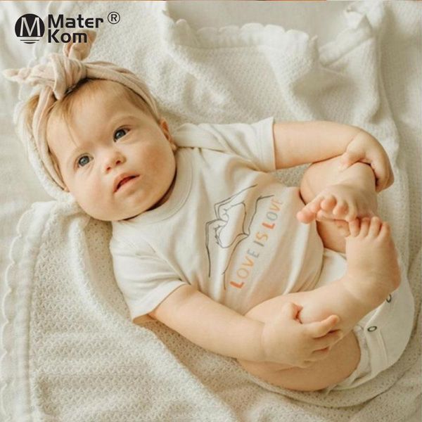 

rompers 2021 color love finger cute summer cotton born baby o-neck short-sleeved triangle romper boy girl clothing bodysuits, Blue