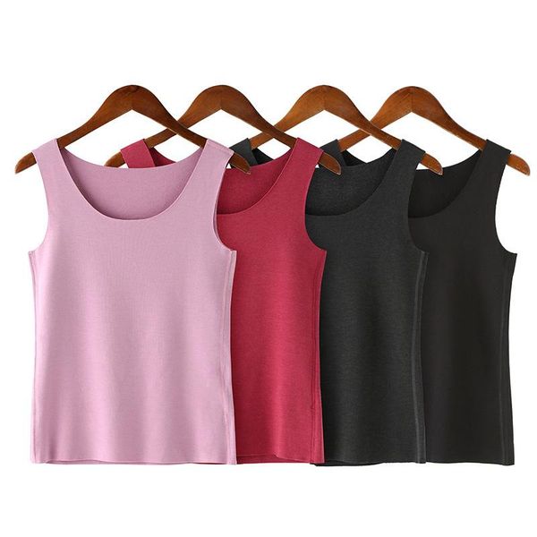 

men's vests autumn and winter style fever fiber brushed plush dralon warm vest women's plus velvet comfortable base underwear, Black;white