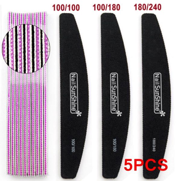 

nail files 5pcs double sided sanding buffer pedicure manicure professional portable care beauty tools 100/180/240