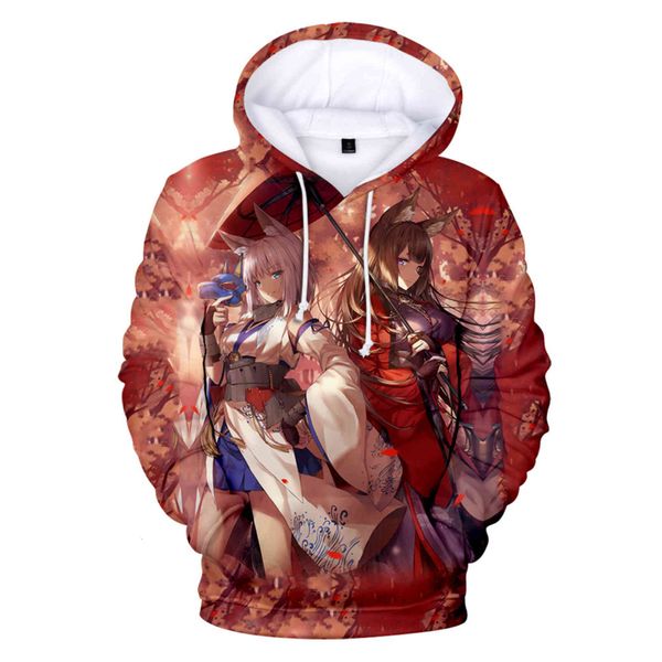 

men's hoodies & sweatshirts 3d azur lane sakura empir hoodie with kawaii children cartoon clothes autumn/casual winter ea5o, Black