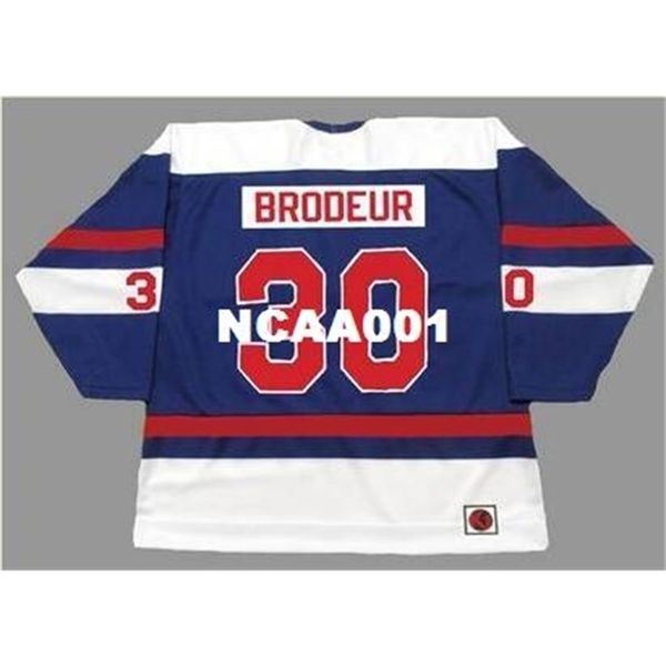 

668 #30 richard brodeur quebec nordiques 1974 wha retro home hockey jersey or custom any name or number retro jersey, Black