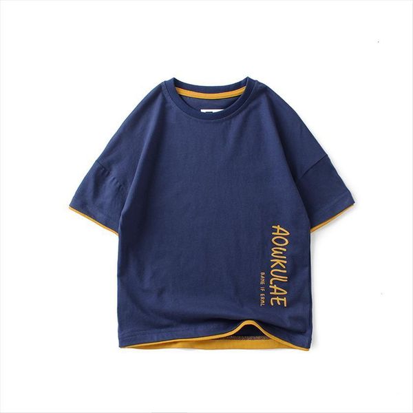 

kids boys casual o neck t shirt child boy short sleeve clothing yong summer shirts, Blue