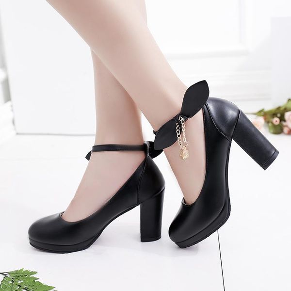 

dress shoes high heels pink pumps wedding women butterfly-knot chain crystal ankle strap bridal stiletto party ladies, Black
