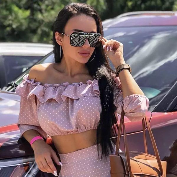 

sunglasses bulk wholesale large square ms. f letter fashion retro glasses frame men women luxury designer brand uv400, White;black