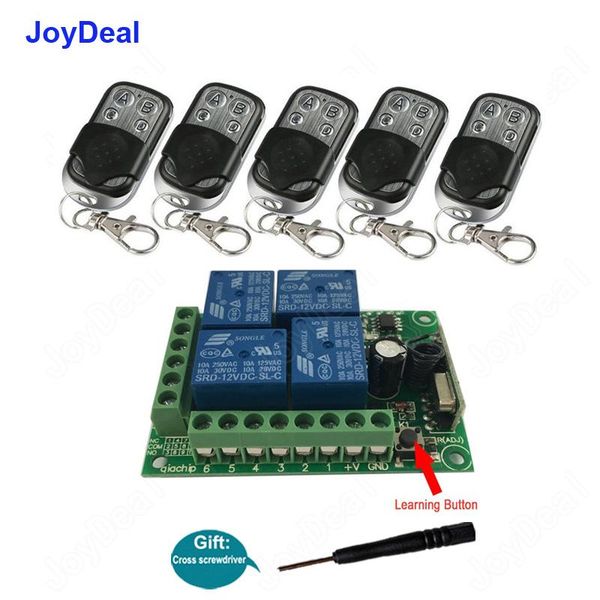 

smart home control 433mhz universal wireless dc 12v 4 channel rf remote switch receiver module & 433 mhz transmitter learning code switches