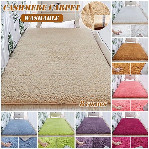 

carpets thick velvet carpet nordic fluffy rugs for bedroom/living room rectangle plush soft lamb solid color 8 colors