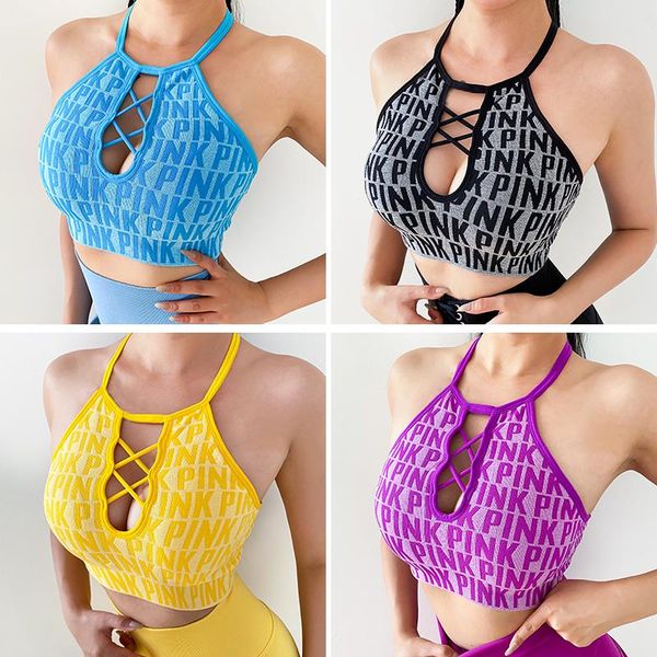 

gym clothing yoga crop sports bra underwear women's shockproof running fitness vest push up high padded workout, White;black