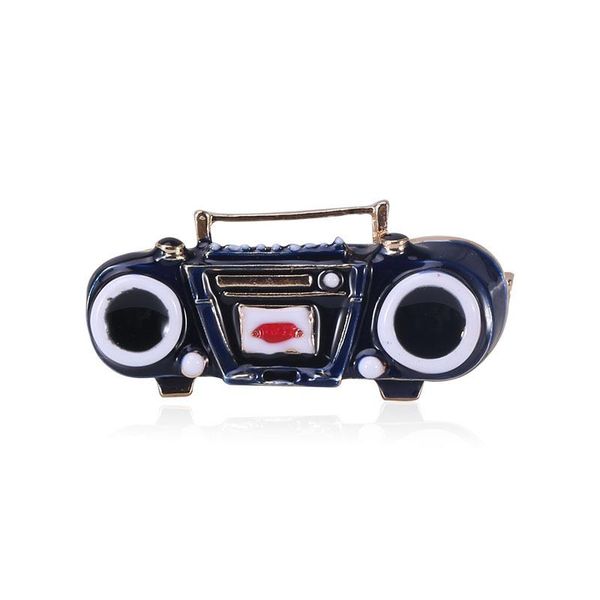 

pins, brooches sell like cakes on the historicism radio brooch alloy drip tape recorder contracted fashion accessories, Gray