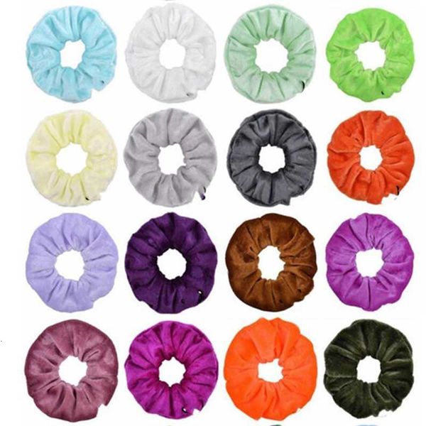 

girl velvet elastic hairbands elastic pure color scrunchy headbands candy color hair loop baby hair accessories wy401q, Slivery;white