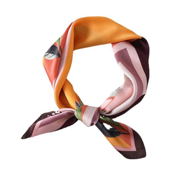 

scarves yishine 70*70cm polyester silk flower print women scarf bag wraps, Blue;gray