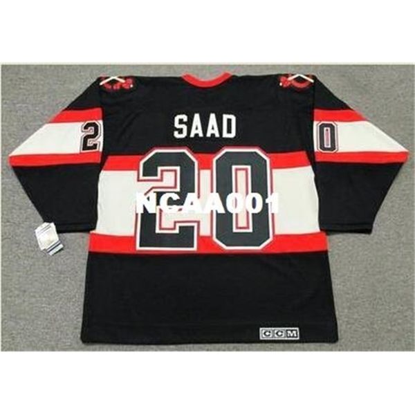 

668s #20 brandon saad chicago blackhawks 1930's ccm vintage hockey jersey or custom any name or number retro jersey, Black