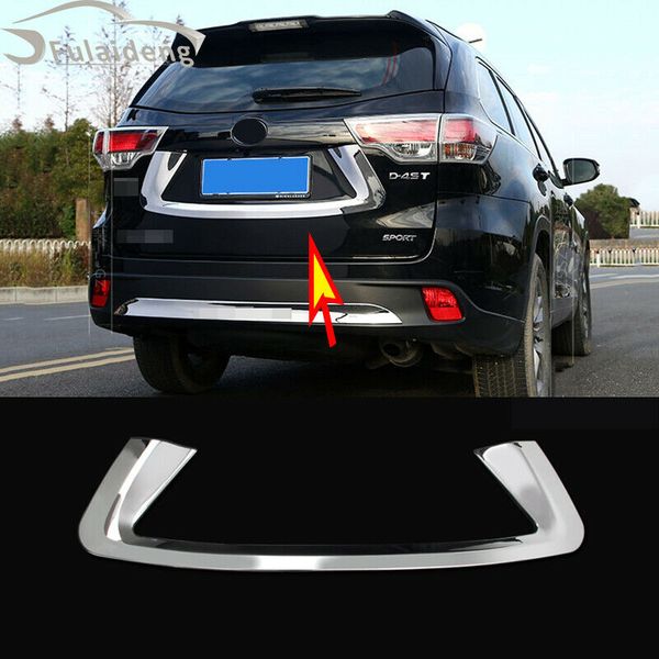 

for toyota highlander 2015-19 chrome trunk rear license plate frame cover trim