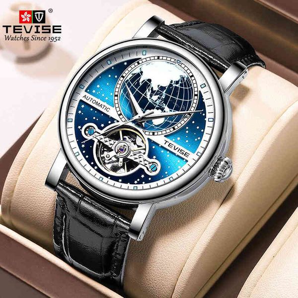 

2022 starry sky brand s mechanical es automatic tourbillon skeleton watch men relogio masculino dropship, Slivery;brown