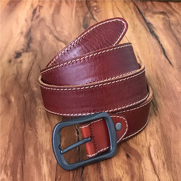 

2021 new genuine leather jeans belts for vintage buckle men belt ceinture homme cinturones hombre male strap wide mbt0369 65da, Black;brown