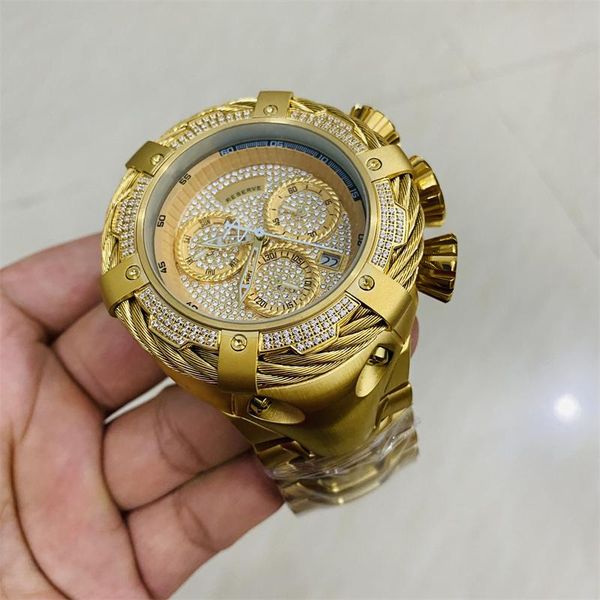 

wristwatches undefeated reserve bolt zeus mens quartz watch 54mm waterproof chronograph wirstwatch invicto reloj de hombre for drop, Slivery;brown