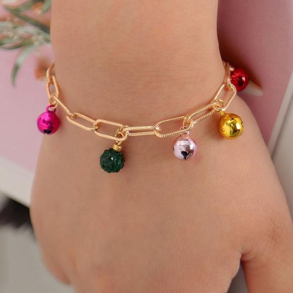 

charm bracelets trendy holiday colorful bells pendant women bracelet bohemian jewelry christmas gift armbanden voor vrouwen, Golden;silver