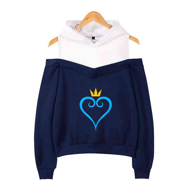 

fashiontroy kingdom hearts hoodi vrouwen print sora gedrukt sweatshirts oversize voor casual fce pullovers men, Black