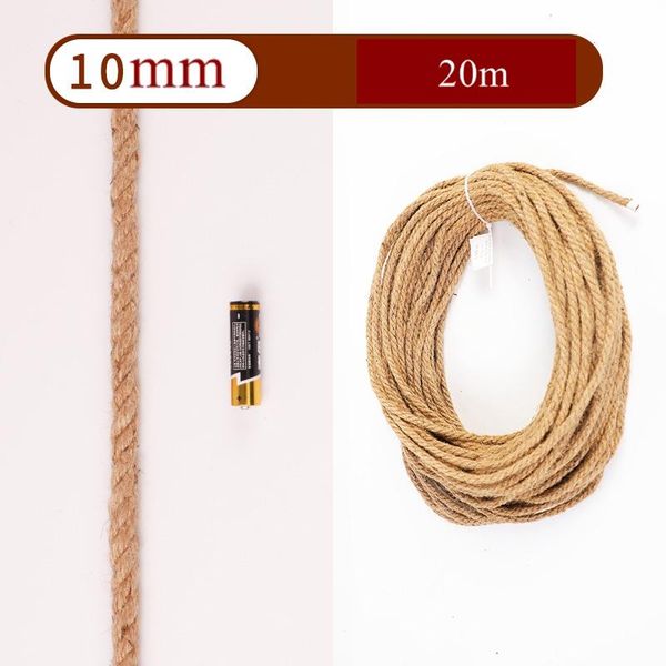 

10mm/20/25/30mm natural thick strong jute rope tie wrap rope buiding ship fence indoor and outdoor decoration string, Black;white