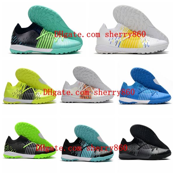 

future z 1.1 tf soccer shoes turf cleats blue volt white multi yellow mens designer football boots sneakers, White;red