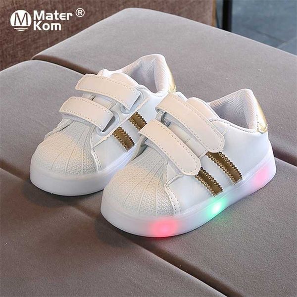 

size 21-30 baby toddler glowing shoes children led breathable shoes boys glowing sneakers girls sneakers with luminous sole 211022, Black