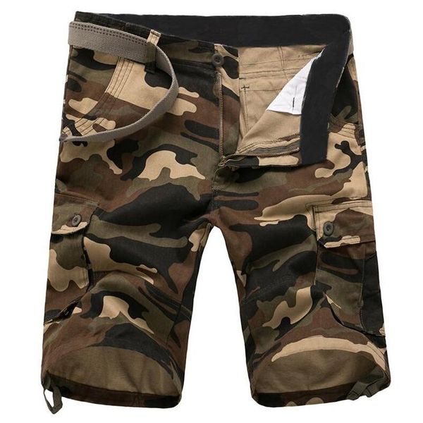 

men's shorts camouflage men casual summer multi-pocket loose short sweatpants army cargo camo baggy tactical military, White;black