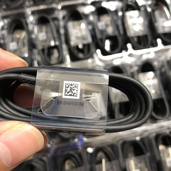 Зарядные кабели USB 3.1 Type-C длиной 1,2 м, пружинная синхронизация данных, быстрая зарядка для Samsung S8 S9 EP-DG950CBE