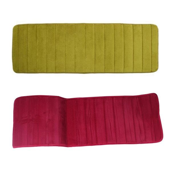 

carpets 2x 120x40cm absorbent nonslip memory foam kitchen bedroom door floor mat rug carpet olive drab & date-red