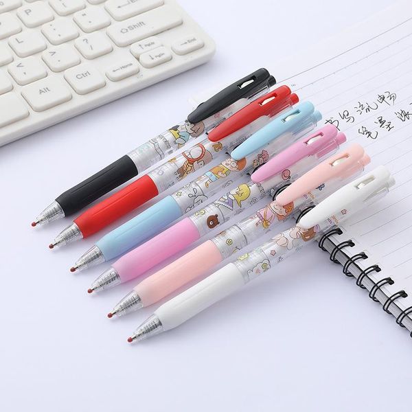 

gel pens 6pcs/set pen korean signature press cartoon student 0.5mm black learning stationery school supplies