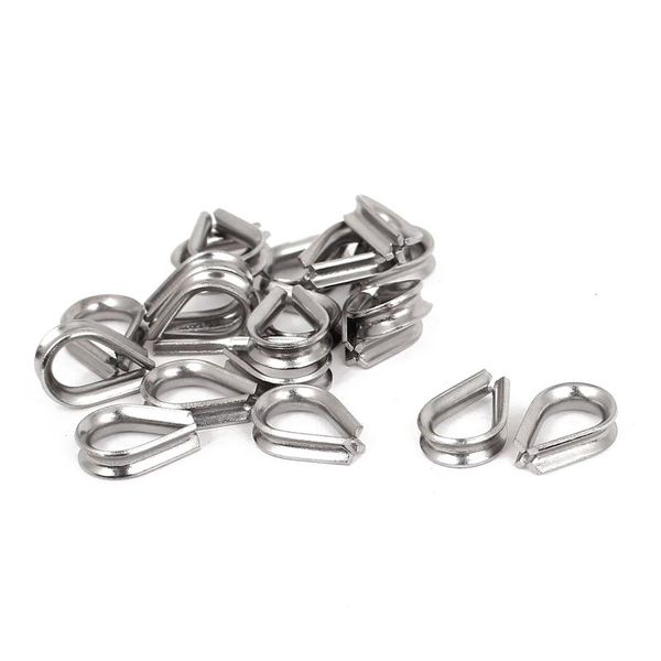 

jump ropes elos-stainless steel 2mm wire rope cable thimbles silver tone 20 pcs