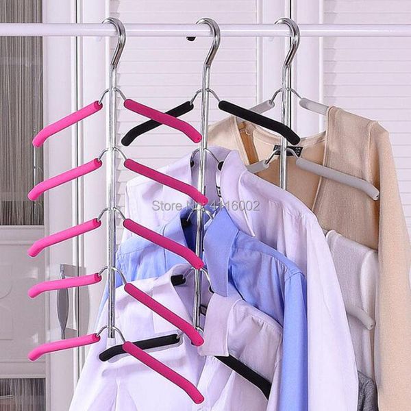 

hangers & racks 30pcs multilayer hanger fish bone shape stainless steel clothing storage holder rack wardrobe hanging