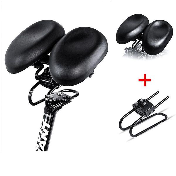 

bike saddles dual pad bicycle saddle and seat absorber ergonomical noseless adjustable for men prostate protection