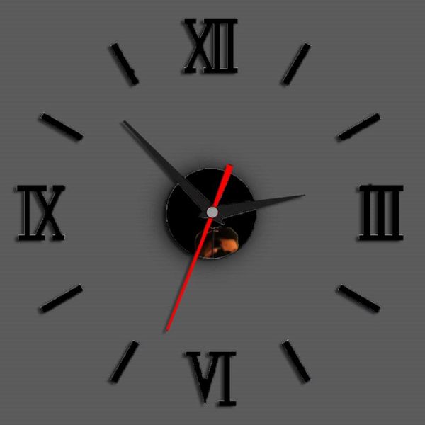 

wall clocks diy decoration clock office roman numerals mirror removable fashion modern living room for home quartz 3d stickers art