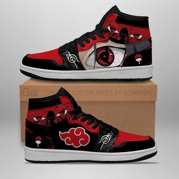 

customization akatsuki itachi sneakers sharingan eyes shoes anime