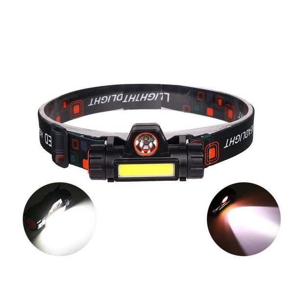 

solled led xpe+cob outdoor camping with button switch headlamp