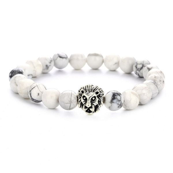 

70% off selling 8mm turquoise lion head beads bracelet jewelry, Black