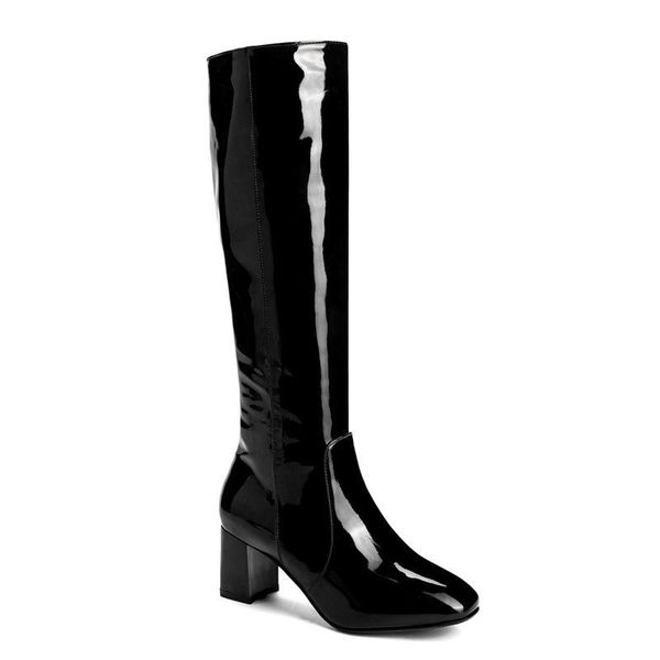 

boots autumn wind winter and product in of 2021 thick heel high square head 40-45 large tube knight, Black