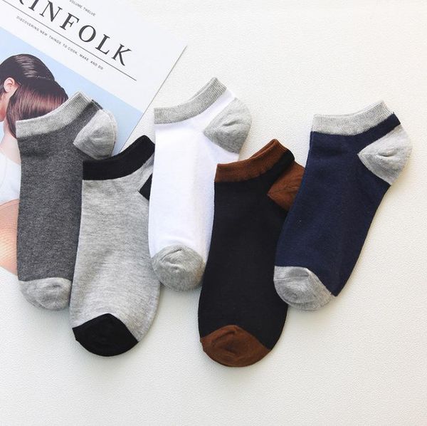 

men's socks compression mens fashion happy sock short casual thin cotton, Black