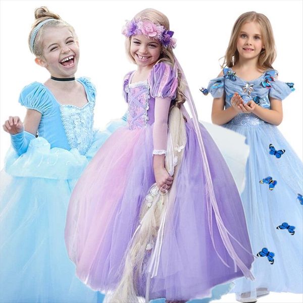 

girls kids halloween princess girl dresses cosplay costume children fancy up birthday robe fille disfraz, Red;yellow