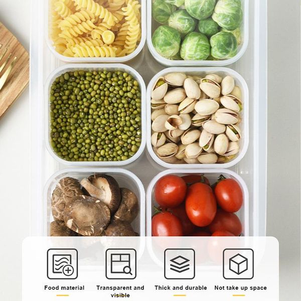 

storage bottles & jars organizer box set refrigerator fresh-keeping with lids for fridge cabinet desk thin889
