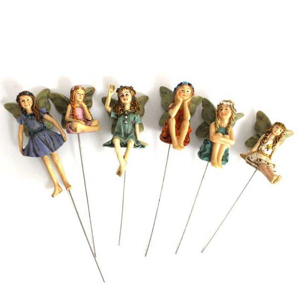 Jardim de fadas - 6 pcs fadas em miniatura acessórios de figurinhas para suprimentos de decoração ao ar livre ou de casa 210804