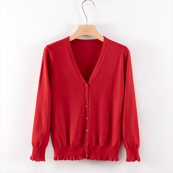 

women fashion autumn v neck sweaters cashmere wool knit slim female ruffle cardigan r1155, White;black