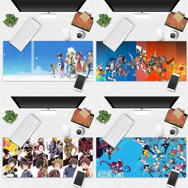 

mouse pads & wrist rests digimon adventure anime customized lapgaming pad desk gamer office work large mats non-slip cushion