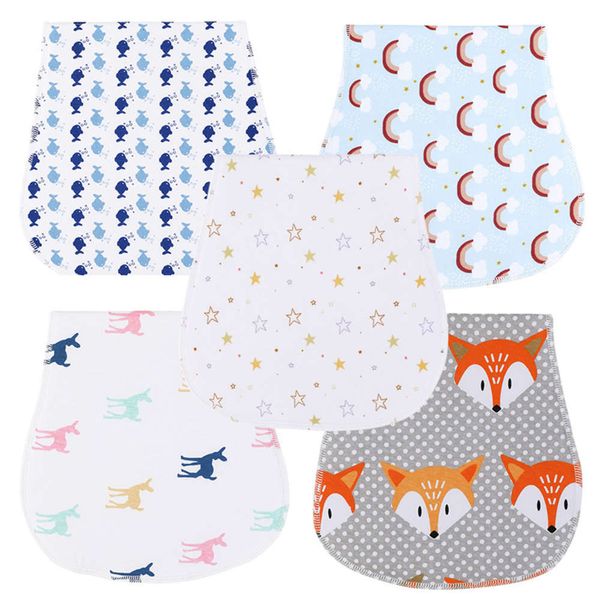 

baby cloth suction printing saliva cotton feeding bib burping towel, White