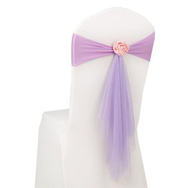 

sashes spandex chair sash with flower buckle and organza for wedding party decor