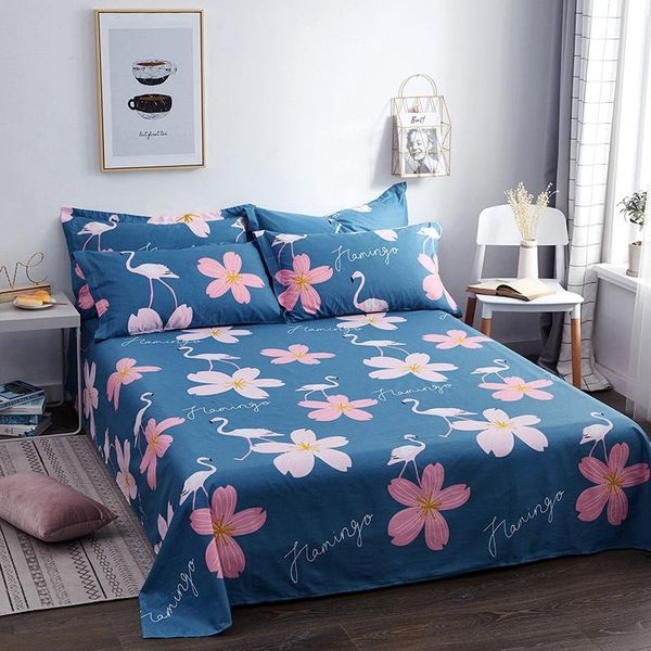 

yaapeet floral print 1 pc bed flat +2 case bed sheet plain printed for single/ double twin queen king size