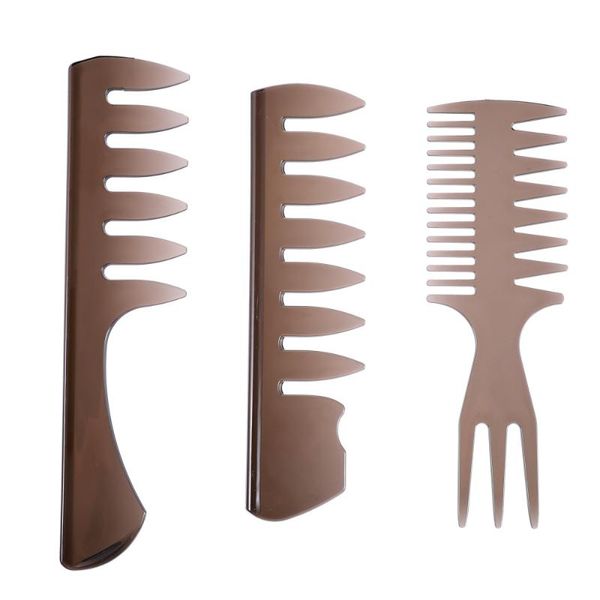 

hair brushes 3pcs wide-tooth combs men styling space, Silver