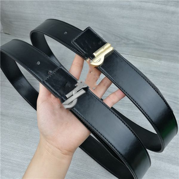 

deluxe men's and women's leather belts, stylish classic black belt 3.4cm wide, no box for wholesale, Black;brown