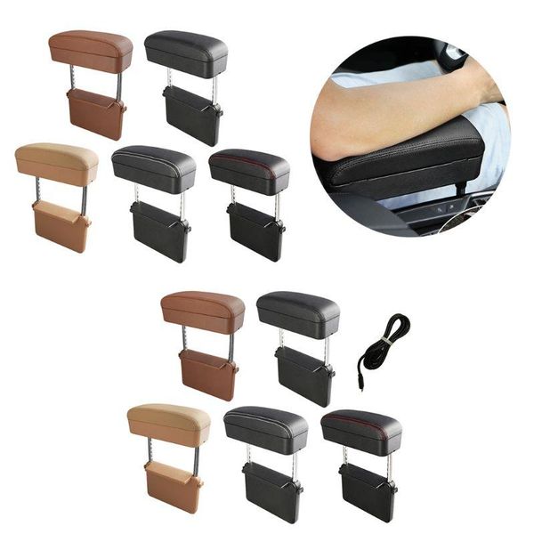 

car organizer upgrade vehicle armrest box storage adjustable elbow support case auto seat wireless charging with usb line